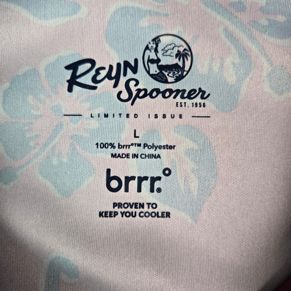 Reyn Spooner Men's Hawaiian Hibiscus Floral Shirt Large Brrr Limited Issue Golf - Picture 3 of 5